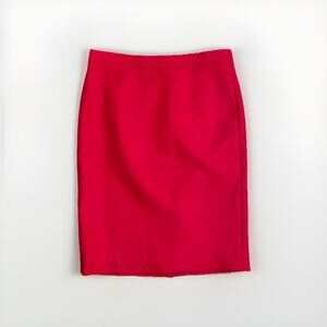 J.Crew Skirt size 6 Red 100% Wool Pencil Festive Holiday Career Party Academia